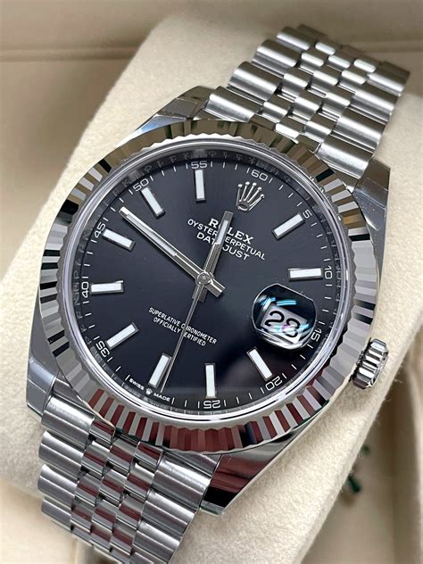 black dial rolex watch|rolex datejust 41mm black.